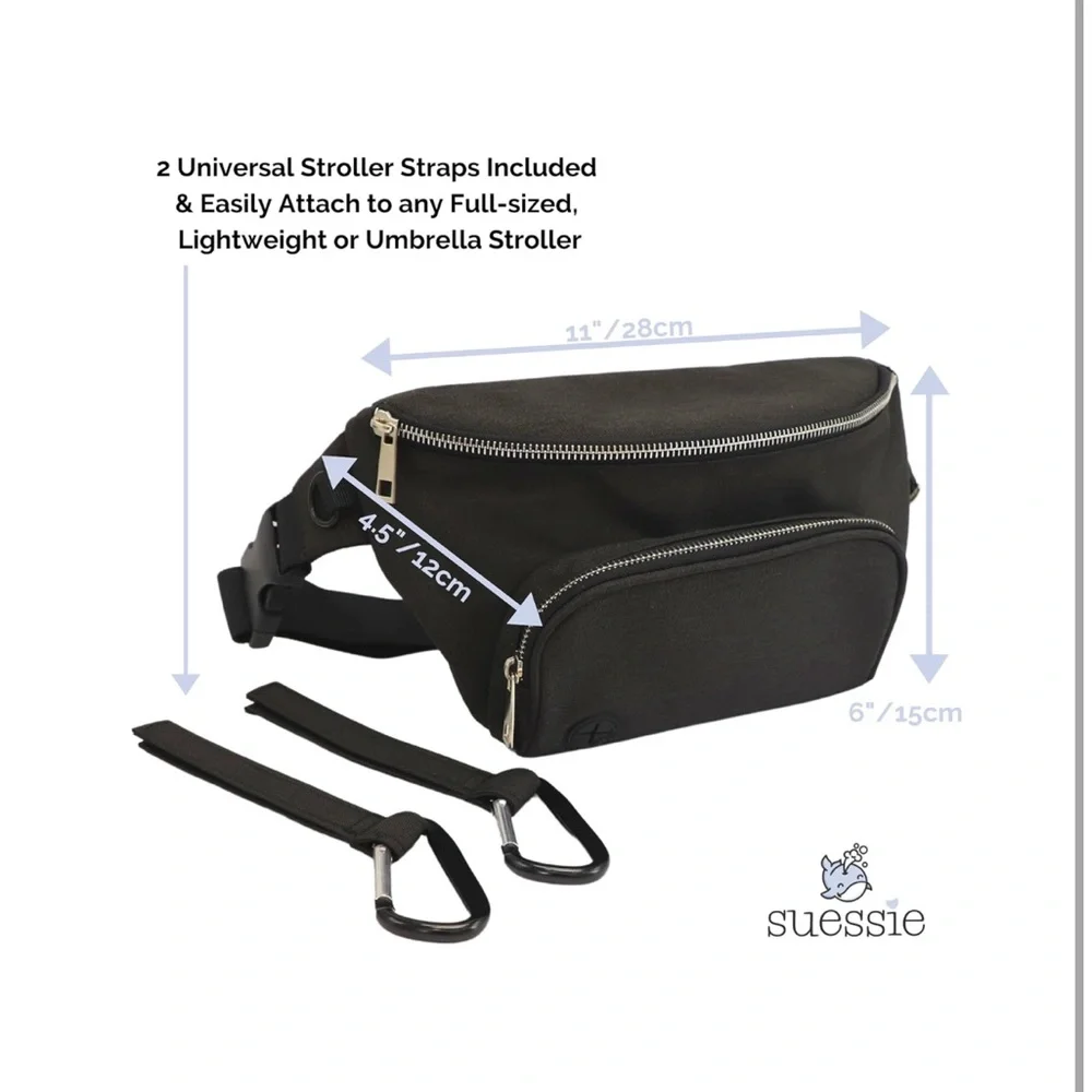 Suessie Fanny Pack Diaper Bag - with Baby Changing Pad & Waterproof Wipes Pocket